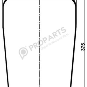 Пневмоподушка (836) без стакана WBR 0836-M (верх 3шп.M10,штуц.M16х1,5 смещ.28 низ D150.8)