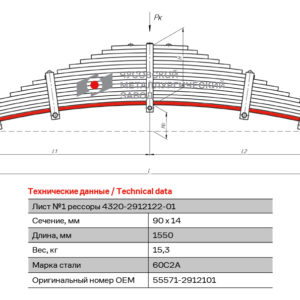УРАЛ-55571 1 лист рессоры задней