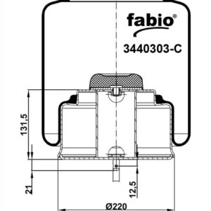 Пневмоподушка (40303) со стаканом 3440303-C FABIO