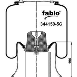 Пневмоподушка (4159) со стаканом 344159-5C FABIO