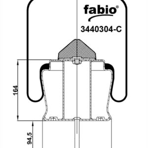 Пневмоподушка (40304) со стаканом 3440304-C FABIO