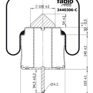 Пневмоподушка (40306) со стаканом 3440306-C FABIO