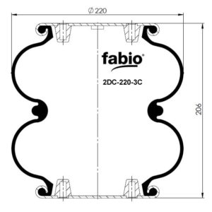 Пневмоподушка (тип 2DC/FD 220) двух секционная 2DC-220-3C FABIO