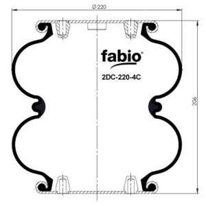 Пневмоподушка (тип 2DC/FD 220) двух секционная 2DC-220-4C FABIO