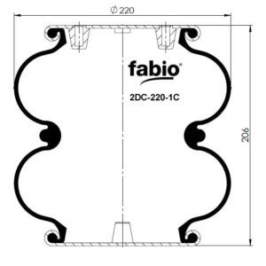 Пневмоподушка (тип 2DC/FD 220) двух секционная 2DC-220-1C FABIO