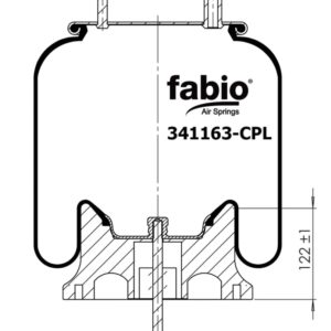 Пневмоподушка (1163) со стаканом 341163-CPL FABIO