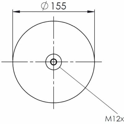 Пневмоподушка (112) со стаканом 34112-C (верх шп. М12х1,5 шп-штуц. М12х1,5. низ М12х1,5)