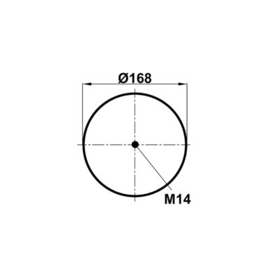 Пневмоподушка (6418) со стаканом 346418-C  (верх шп-штуц.M24х1,5/16х1,5 смещ.80+кроншт.4отв.низ.M14)