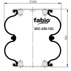 Пневмоподушка (тип 2DC/FD 220) двух секционная 2DC-220-13C FABIO