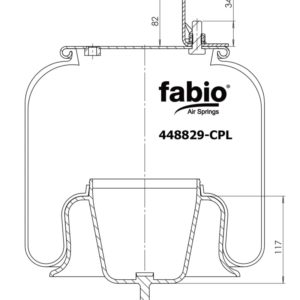 Пневмоподушка (8829) со стаканом 448829-CPL FABIO (верх 1/4