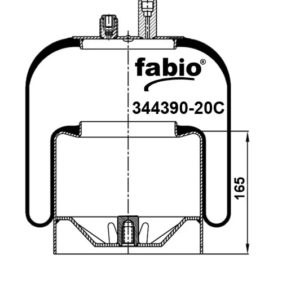 Пневмоподушка (4390) со стаканом 344390-20C FABIO