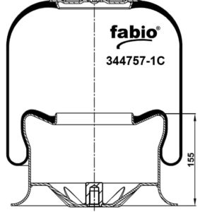 Пневмоподушка (4757) со стаканом 344757-1C FABIO (верх шп.-штуц.М24х1,5/М16х1,5. низ М16х1,5)