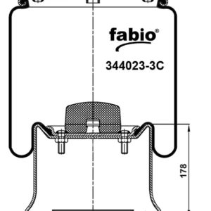 Пневмоподушка (4156) со стаканом 344156-6C FABIO