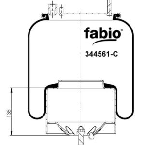 Пневмоподушка (4561) со стаканом 344561-C FABIO