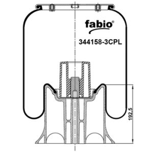 Пневмоподушка (4158) со стаканом 344158-CPL FABIO (верх 2отв.M10, отв-шт.M22х1,5. низ d13.5)