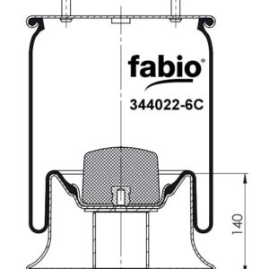 Пневмоподушка (4022) со стаканом 344022-6C FABIO