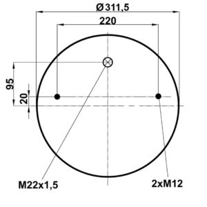 Пневмоподушка (725) без стакана 34725-S