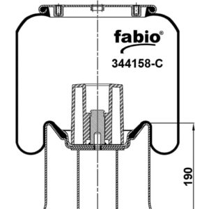 Пневмоподушка (4158) со стаканом 344158-C FABIO