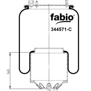 Пневмоподушка (4571) со стаканом 344571-C FABIO