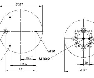 Пневмоподушка (4561) со стаканом WBR 04561-K