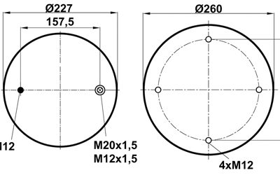 Пневмоподушка (4156) со стаканом WBR 04156-6K