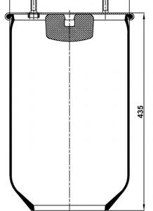 Пневмоподушка (810) без стакана WBR 0810-M (верх 4шп.M12. отв-штуц.M22х1,5. низ отв. D156,5)