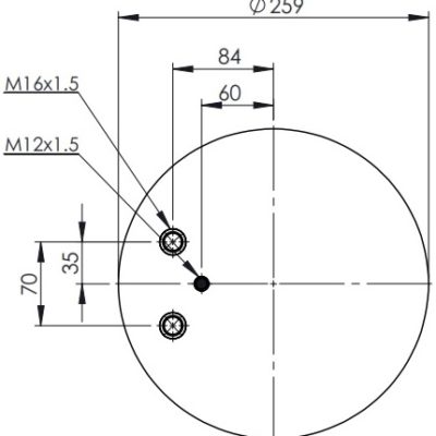 Пневмоподушка (4884) без стакана WBR 04884-2M ( 2 штуцера уст. перед )