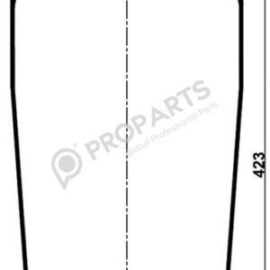 Пневмоподушка (940) без стакана WBR 0940-M (верх 2шп.M12смещ.25. штуц.M22х1,5. низ шп. М16)