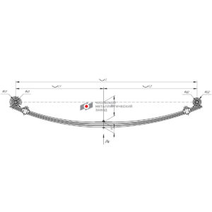 УАЗ-601103UZ рессора задняя 3 л. с шарн. аналог 3163 (Патриот)