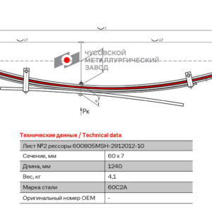 MITSUBISHI L 200 лист №2 рессоры задней аналог (4150A233)