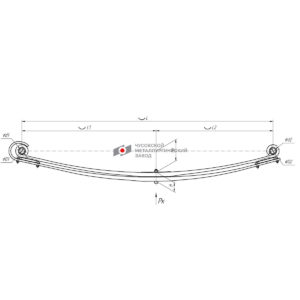 Volvo рессора  передняя 2-х листовая VNL, MACK аналог 8083845, 2056032, 20548406, 20548410