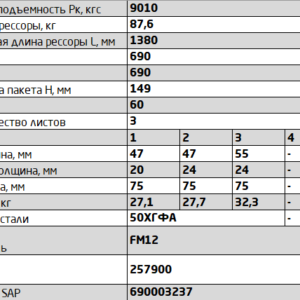 Volvo рессора  задняя 3-х листовая аналог 257900