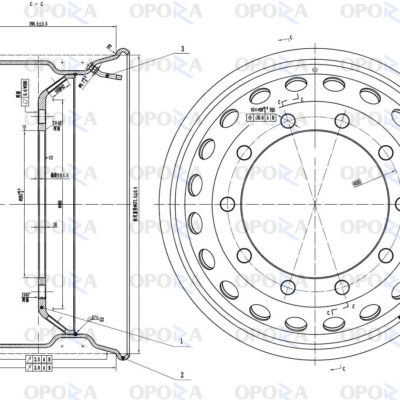 Диск колесный OPORA 11,75х22,5 10/335 d281 ET0 (16 мм), Silver вентиль внутренний