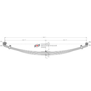 КАВЗ-4238 рессора задняя 3-х листовая