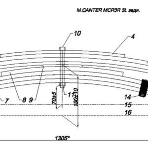 MITSUBISHI CANTER MCR3R 3тн. рессора  задняя с  подрессорником