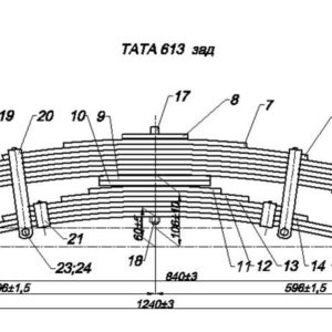 ТАТА 613 рессора задняя с подрессорником