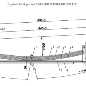 TOYOTA-HILUX рессора задняя усиленная (6 листов) с 2015 года L=1400 48210-0K530