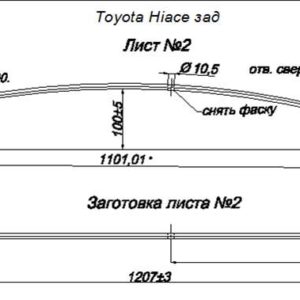 TOYOTA HiAce 2 лист рессоры задней