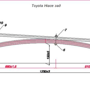 TOYOTA HiAce рессора задняя в сборе 5-ти листовая. аналог 4821026B71