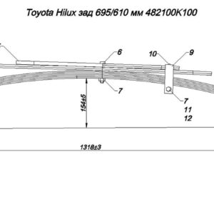 TOYOTA-HILUX рессора. задняя 5 л. в сборе 4821000K251