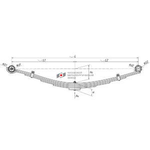 Hyundai HD-78 рессора 6-ти лист. передняя в сборе аналог 54110-5H500 54100-5H500 ЧМЗ