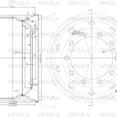 Диск колесный OPORA 11,75х22,5 10/335 d281 ET120  (16 мм), Silver вентиль наружный