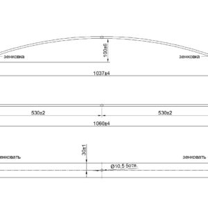 TOYOTA-HILUX лист №3 усил. 10 мм аналог 48210-0К530 с 2015г. ш.60