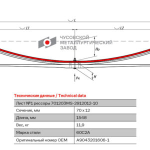 Mercedes Аналог-413 лист рессоры №1 с/ш