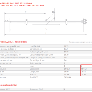 682 2 лист рессоры задней